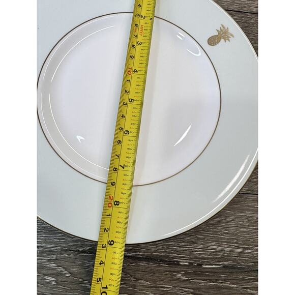 Wedgwood Vera Wang 9” Green Pineapple Gold Trim Accent Salad Plate-Set Of 4 - Picture 8 of 8